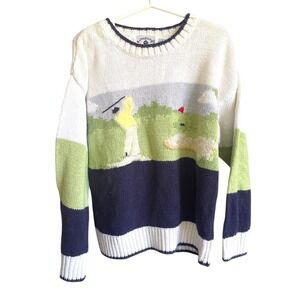 Vintage Kitestrings Kids Golf‎ Applique Crewneck Cotton Blend Sweater 5/6